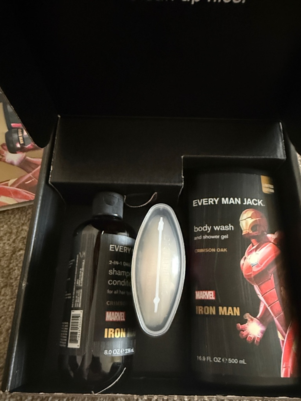 Every Man Jack Iron Man Crimson Oak Men’s Grooming Set - Red - Picture 2 of 5